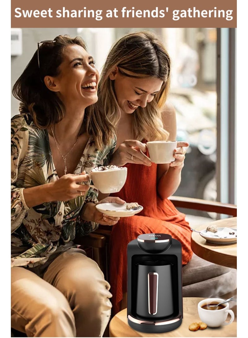 ماكينة صنع القهوة التركية الكهربائية إبريق 4 أكواب 250 مل 550 وات SK-0136 أسود أحمر