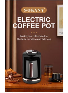 sokany Turkish Coffee Maker Electric Coffee Pot 4 Cups 250ml 550W SK-0136 Black Red  - Image 2