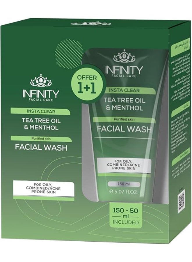 إينفينيتي إنفينيتي كلينك فارما – 2 إنفينيتي للعناية بالوجه – إنستا كلير غسول الوجه 200 مل - Image 1