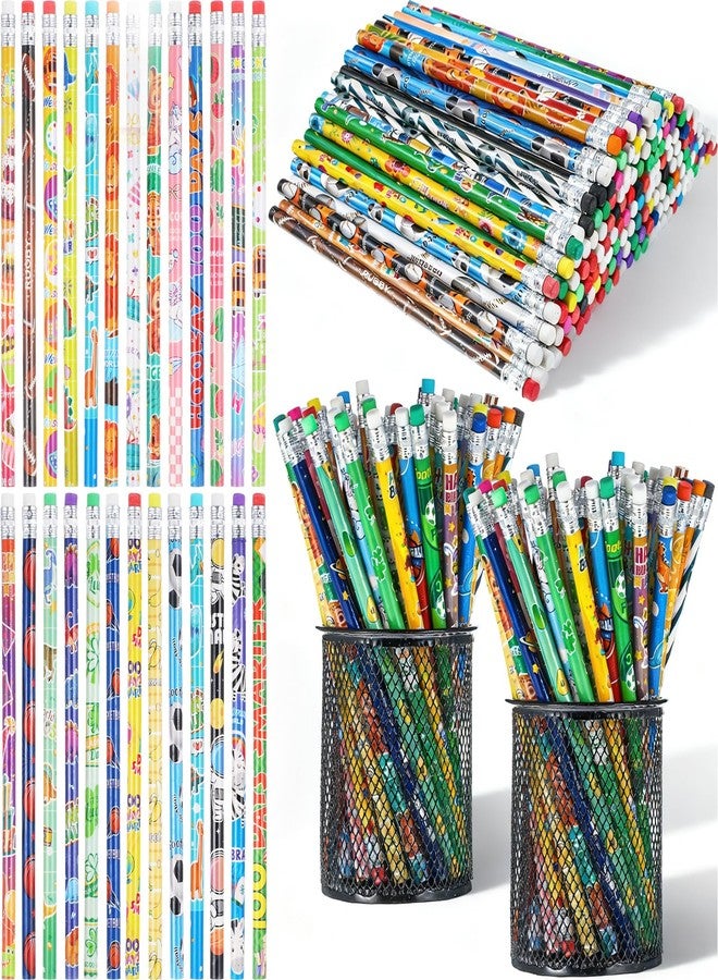 xozeooeu 180 Pcs Colorful Wooden Pencils with Erasers, No.2 HB Multicolor Pencils Bulk for Learning Supplies, Rewards, Teacher Gifts & Party Favors - Image 1