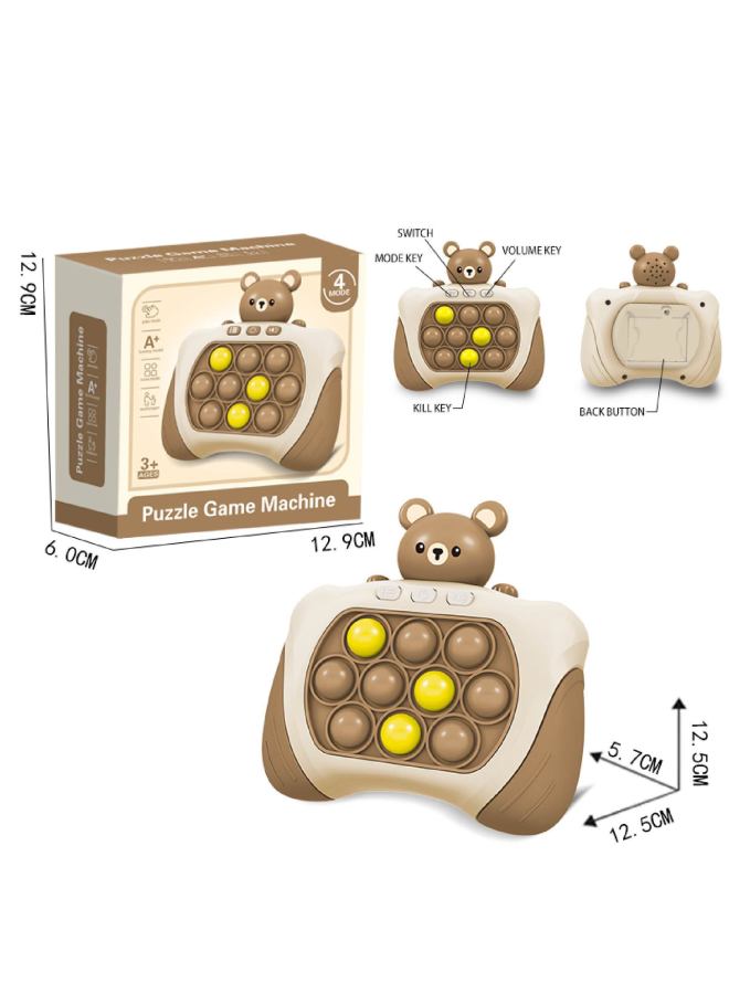 Children's Hamster Handheld Game Machine Key Chain Schoolbag Hanging Accessories School Surrounding Toys Wholesale-Color:Little Yellow Bear  Third Generation  - Image 1