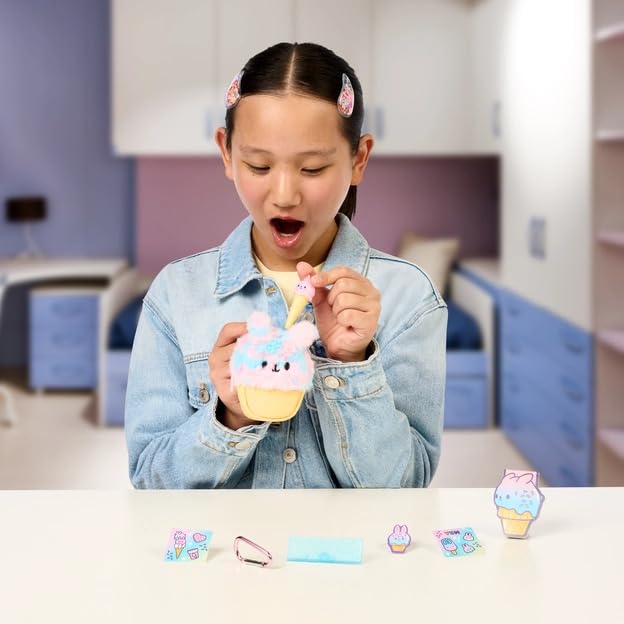 REAL LITTLES - Scented Surprise Micro Backpacks, Soft, Fluffy, Cute Food Themed Micro Backpack With 5 Scented Real Working Micro Stationery Surprises Inside, 6 To Collect - Image 4