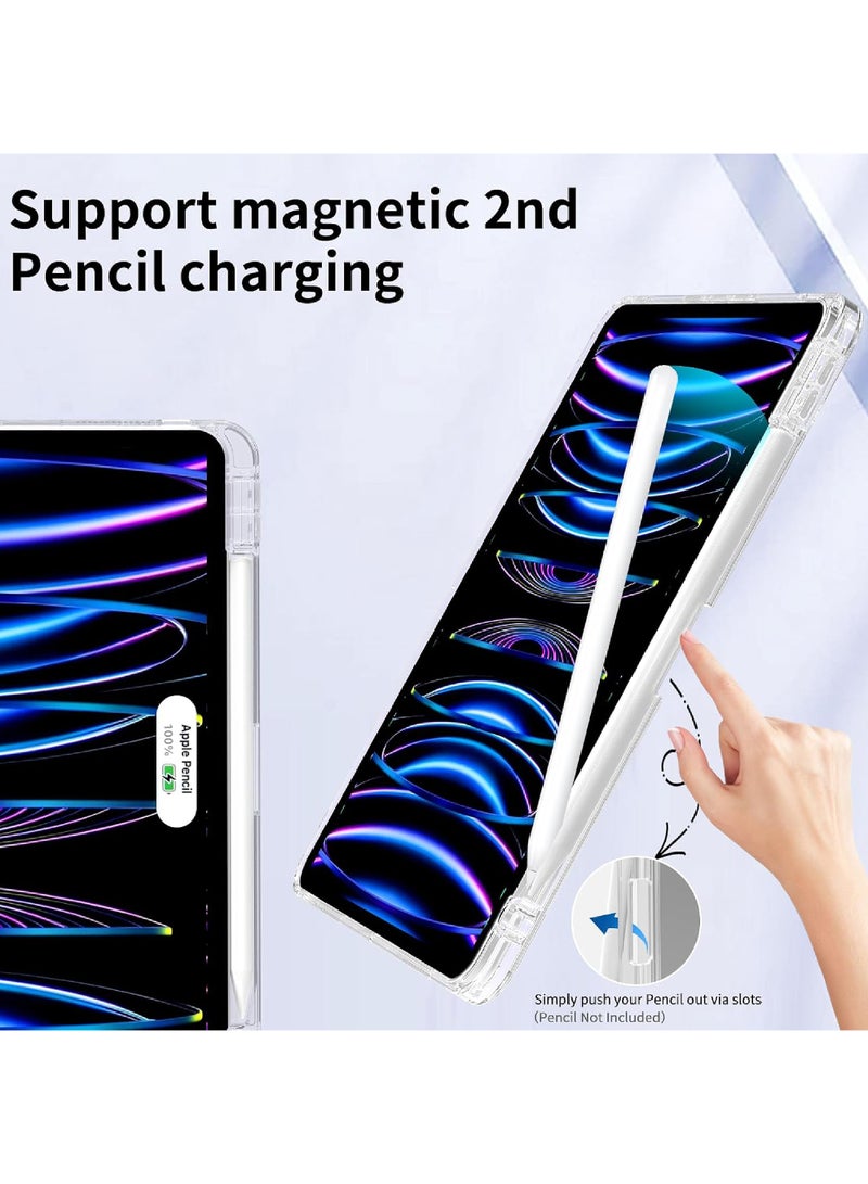 Rock Pow Case for iPad Pro 11 Inch Case (M5/M4) 2025/2024 with Pencil Holder Clear Back Slim Tri-fold Folio Stand Shell Tablet Cover for 2024/2025 Pro 11 inch M5/M4 Auto Sleep/Wake - Image 4