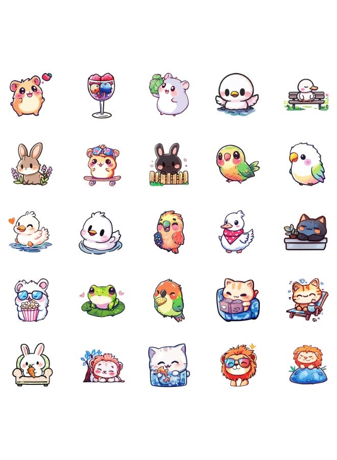 NIBEMINENT 50 Pcs Minimalist Animals Deco Kit Waterproof Stickers, High Definition Printing Bright Colors, Suitable for Laptop Skateboard Luggage Water Bottle Guitar DIY - Image 3