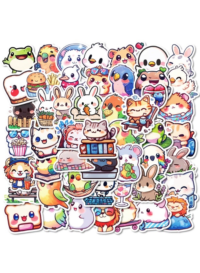 NIBEMINENT 50 Pcs Minimalist Animals Deco Kit Waterproof Stickers, High Definition Printing Bright Colors, Suitable for Laptop Skateboard Luggage Water Bottle Guitar DIY - Image 2