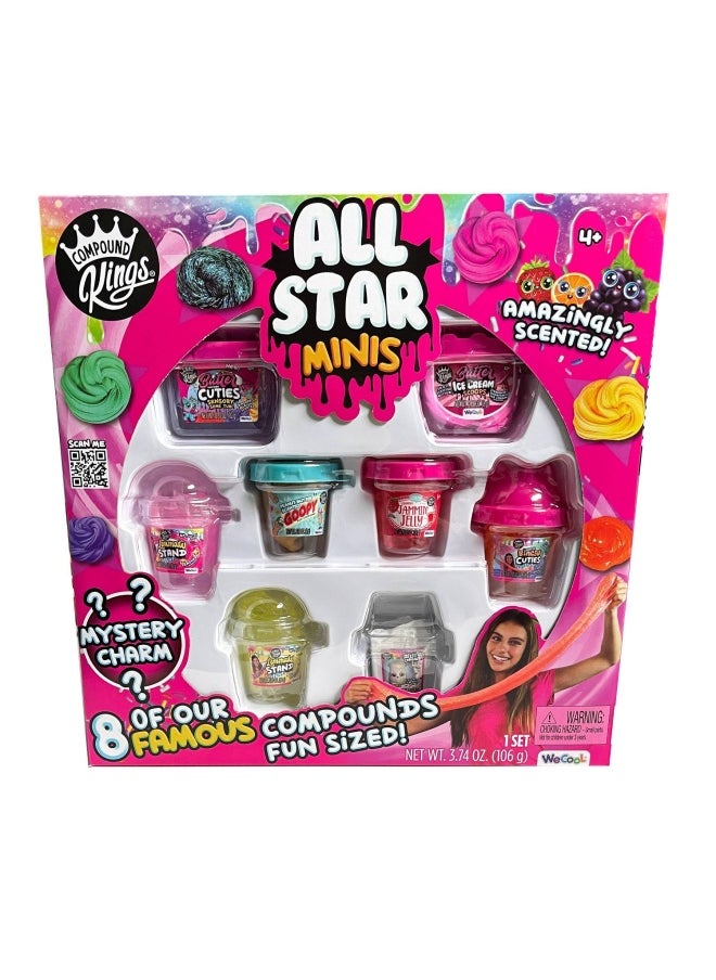WeCool Compound Kings All Star Minis Scented Slime Set with Mystery Charm (8 Pack)  - Image 1