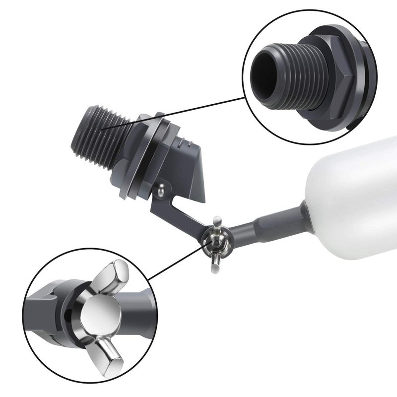 amiciCare Float Ball Valve, 1/2 Inch Water Level Controller with Adjustable Arm for Aquarium, Tank, etc - Image 4