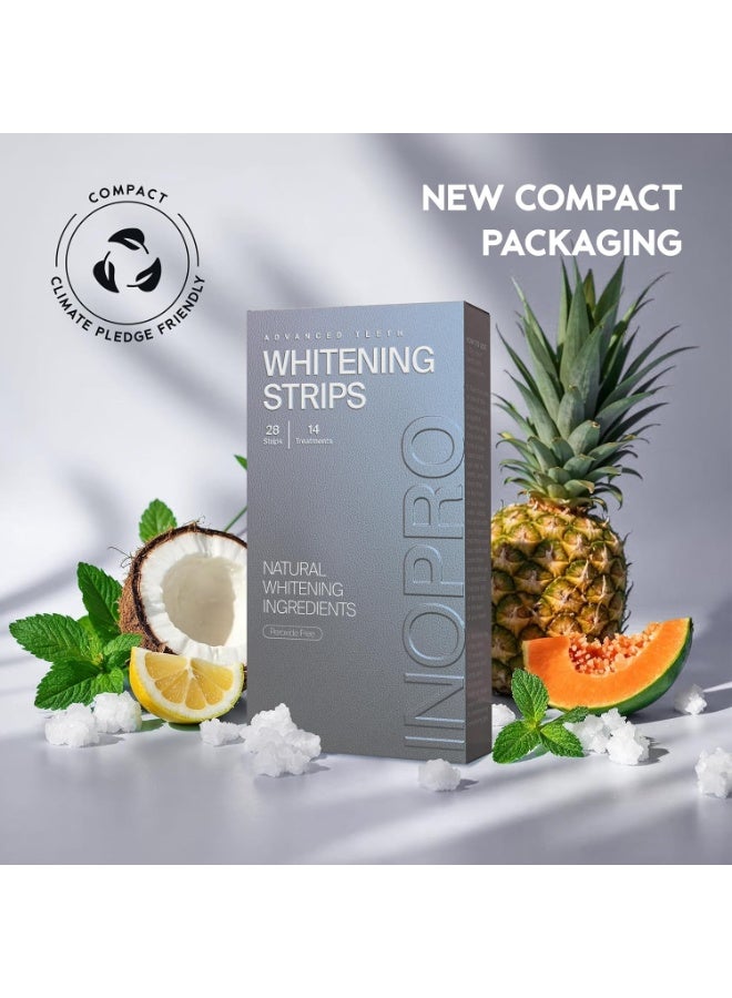 InoPro Natural Teeth Whitening Strips Kit 14 Treatments - Sensitive Teeth Whitener, Peroxide Free, Enamel Safe White Strips - Instant Teeth Whitening Without The Harm (28 Strips) - Image 4