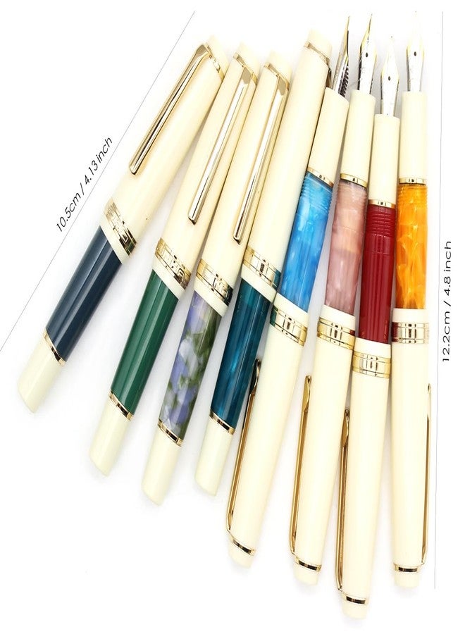 Gullor Mini Fountain Pen Gold Trim, Acrylic Pocket Pen, Orange, Extra Fine Nib (0.38mm) - Image 3
