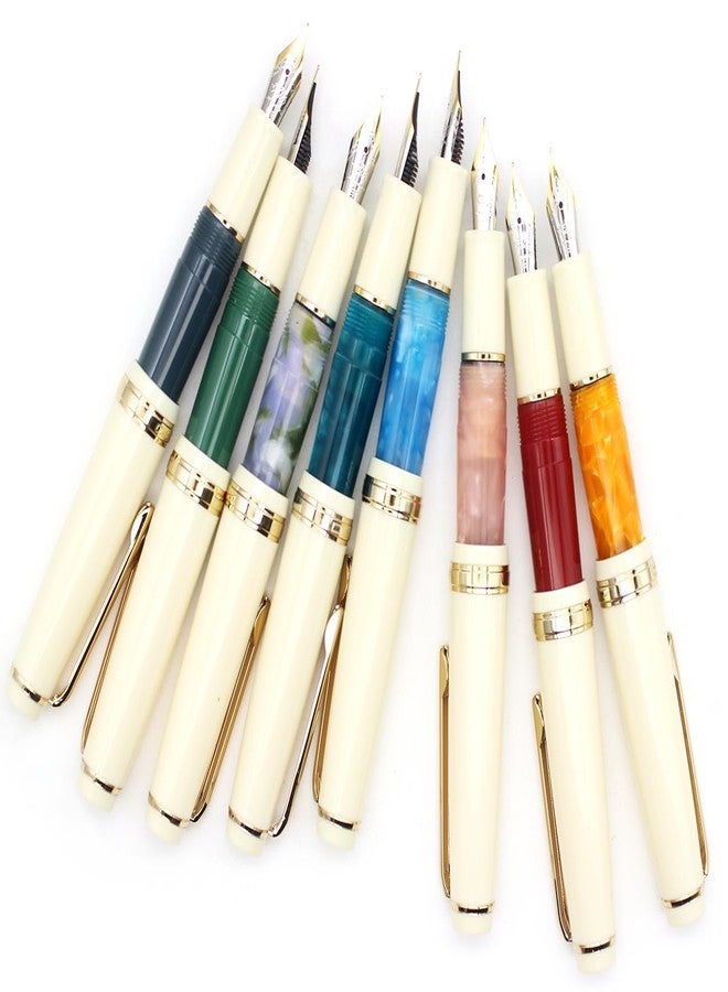 Gullor Mini Fountain Pen Gold Trim, Acrylic Pocket Pen, Orange, Extra Fine Nib (0.38mm) - Image 4