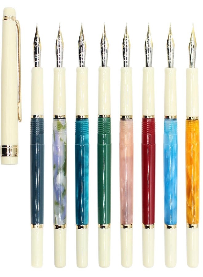 Gullor Mini Fountain Pen Gold Trim, Acrylic Pocket Pen, Orange, Extra Fine Nib (0.38mm) - Image 2