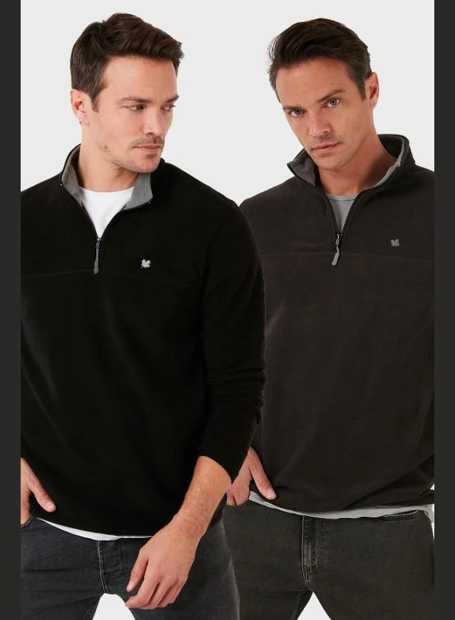 Buratti Slim Fit Anti-Pilling Non-Pilling Bato Collar Raised 2-Pack Polar Men's POLAR 5906001S2