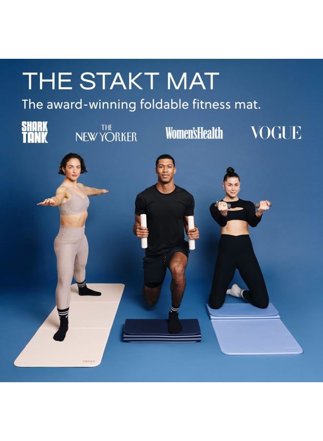 Stakt – Foldable Multi-Purpose Fitness & Yoga Mat with Patented Design, Workout Mat with Non-Slip Surface, Portable & Lightweight, For Studio or Home Use, As Seen on Shark Tank (Iron) - Image 2