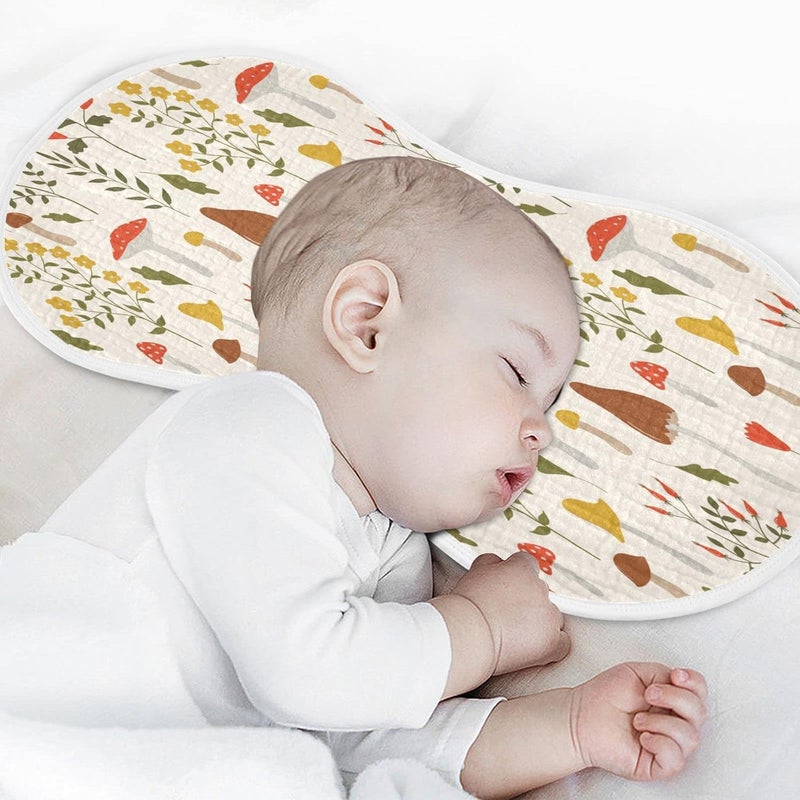 Kigai Colorful Mushroom Baby Burp Cloths Extra Soft and Absorbent Burping Rags Cotton Burping Clothes Baby Washcloths for Newborn Boys Girls Nursery Decor  2 Pack - Image 2