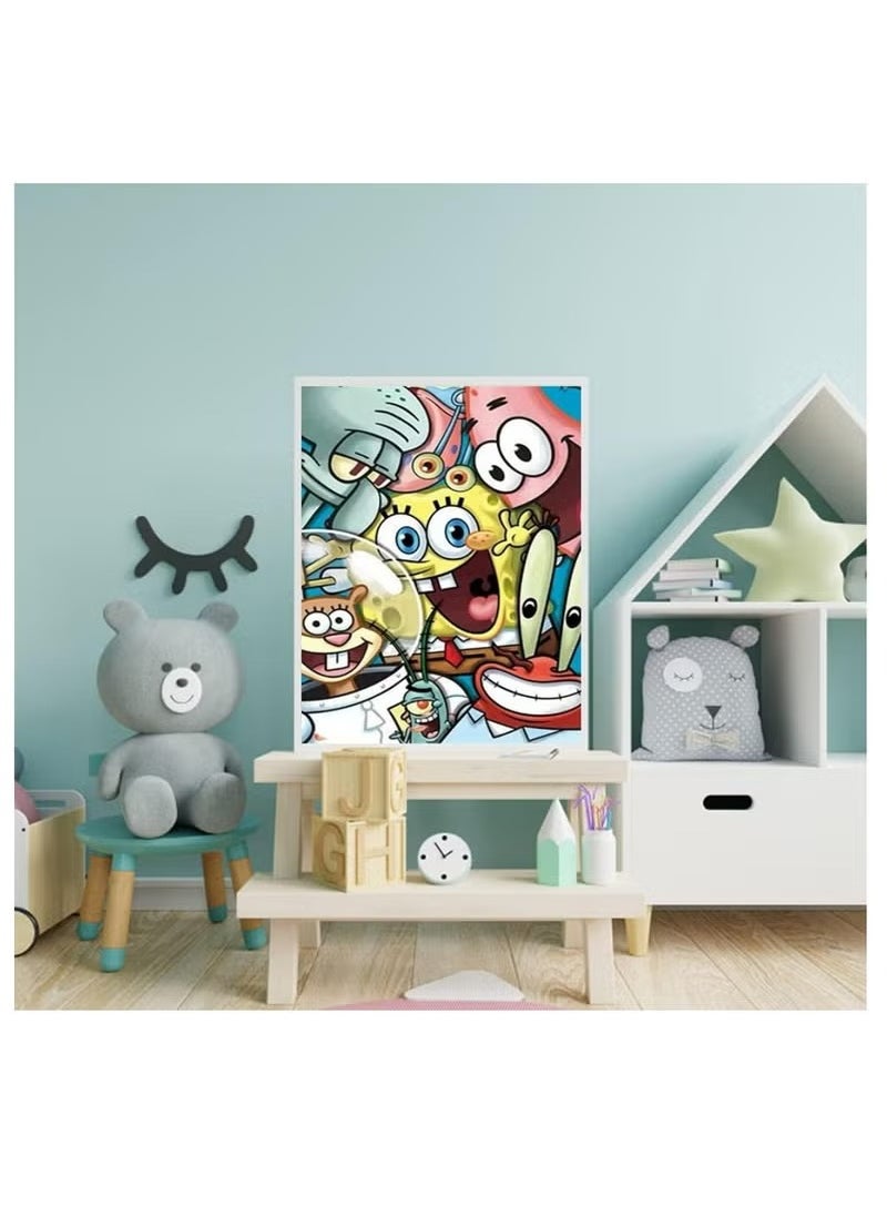 Generic 5D DIY Diamond Painting Kits for Adults, Cartoon Full Drill Round Crystal Rhinestone Embroidery Diamond Arts Craft Canvas Supply for Home Wall Deco (Sponge 12x16inch)  - Image 2