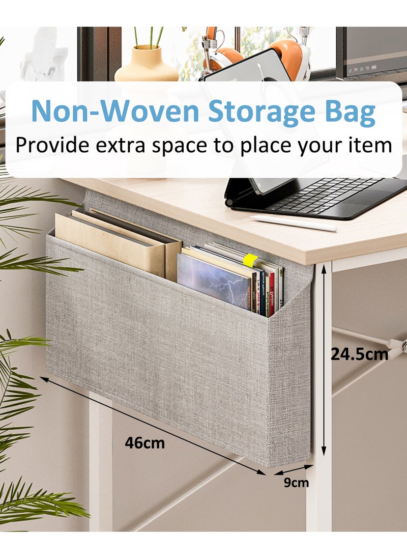 JANTENS - Gaming Computer Desk With Storage Bag, Large Office Desk with 2 Storage Shelves, Study Writing Desk with CPU Stand, PC Desk for Home Office, Bedroom, Gaming Room - Image 1