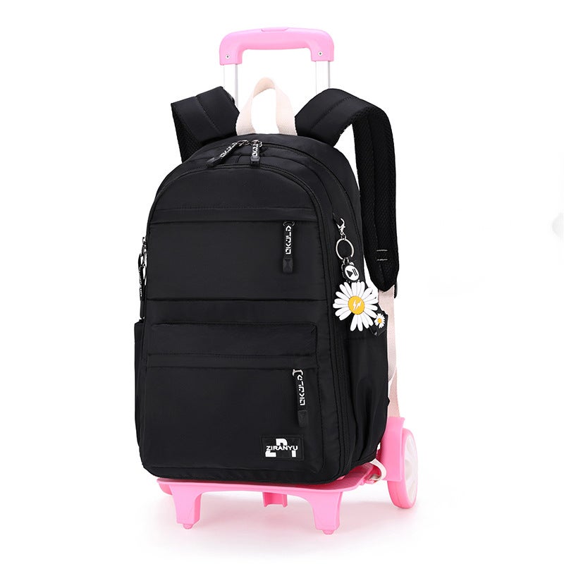 Dropshipping Trolley Schoolbags For Primary And Secondary School Students, Fashionable, Fresh, Six-Wheel Ladder Climbing, Backpack With Printing - Image 1
