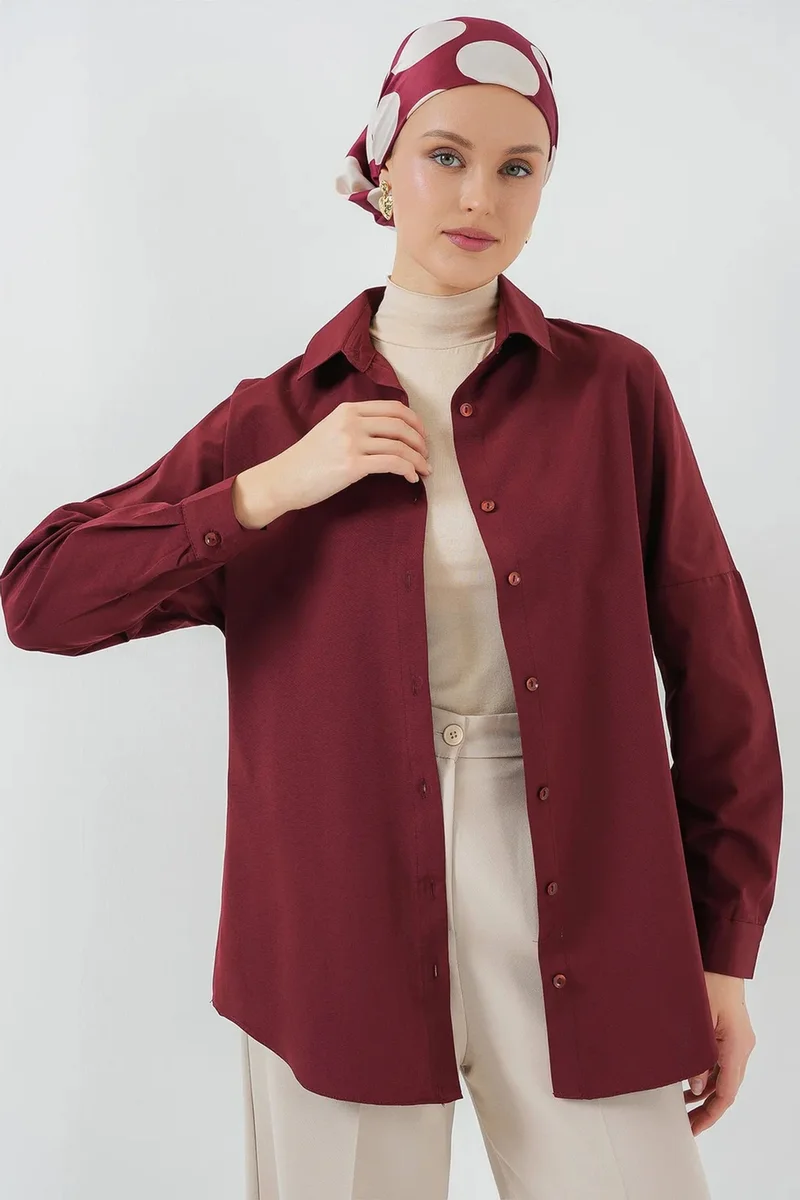بيغ دارت BDART Relaxed Fit Poplin Shirt with Button Closure