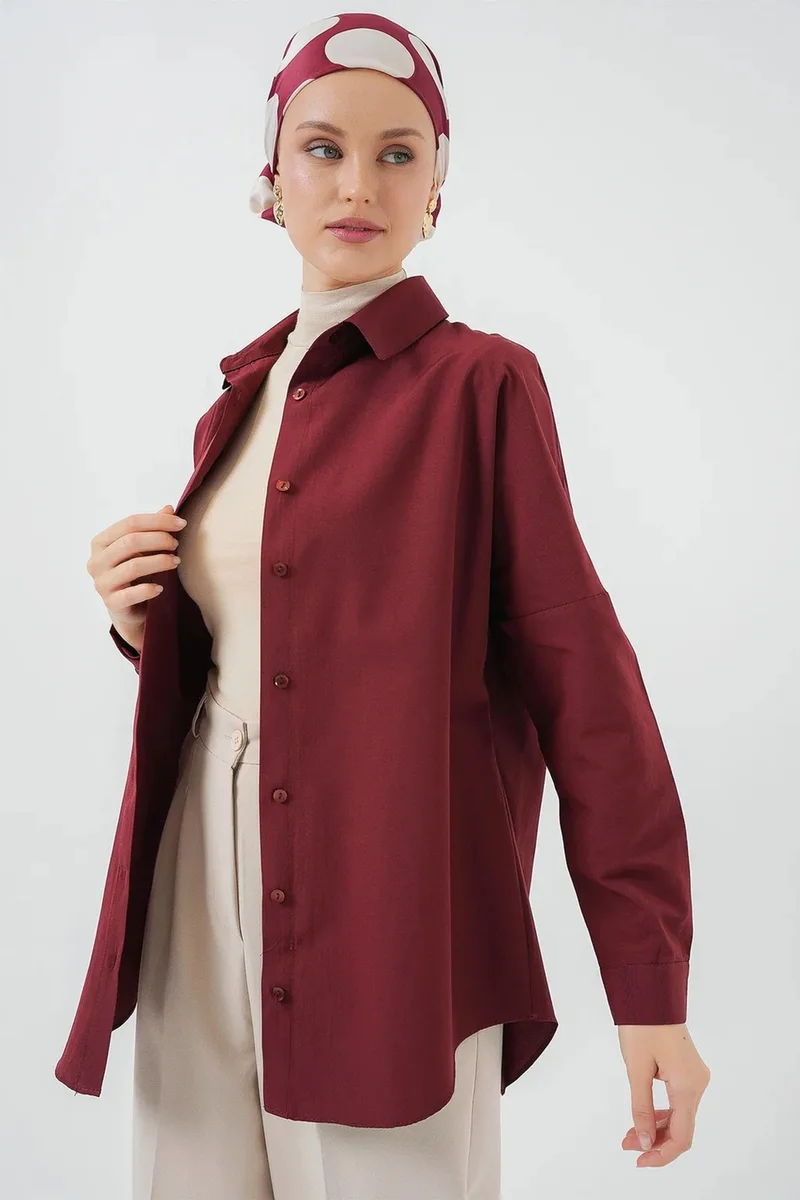 بيغ دارت BDART Relaxed Fit Poplin Shirt with Button Closure