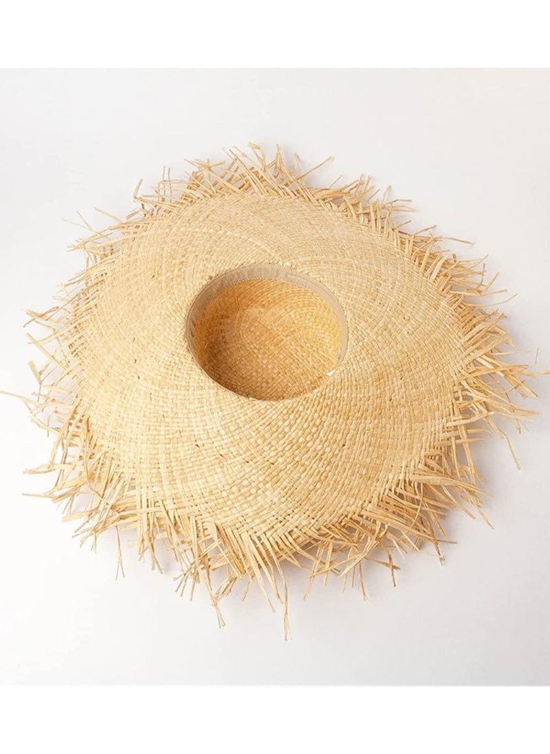 Generic - Sun hat Big Straw Hat Ladies Sun Hat Summer Hats For Women Wide Brim Beach Hat Wedding Cap - Image 1