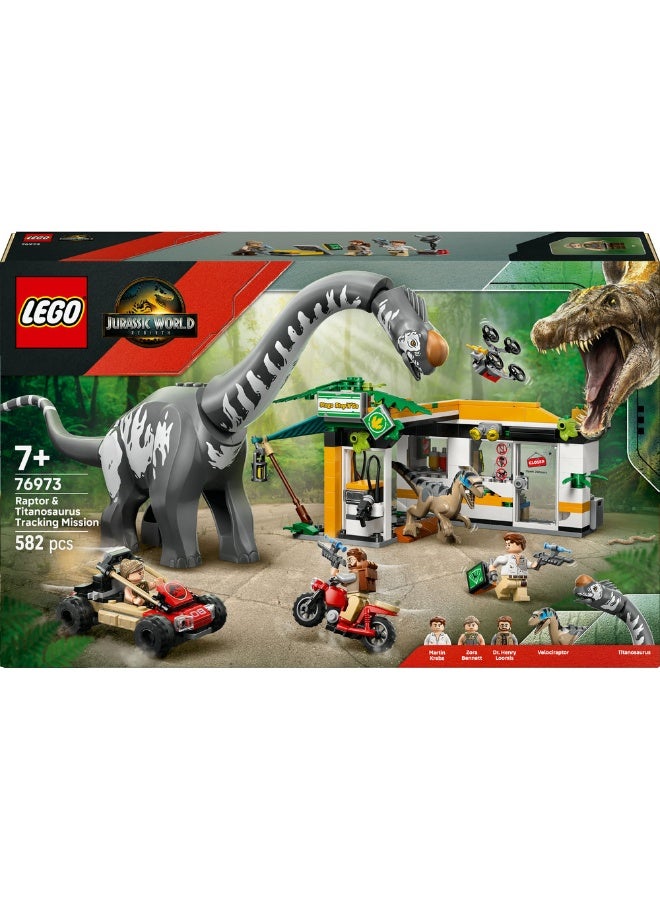 LEGO Jurassic World Raptor & Titanosaurus Tracking Mission 76973 (582) Pieces - Image 2