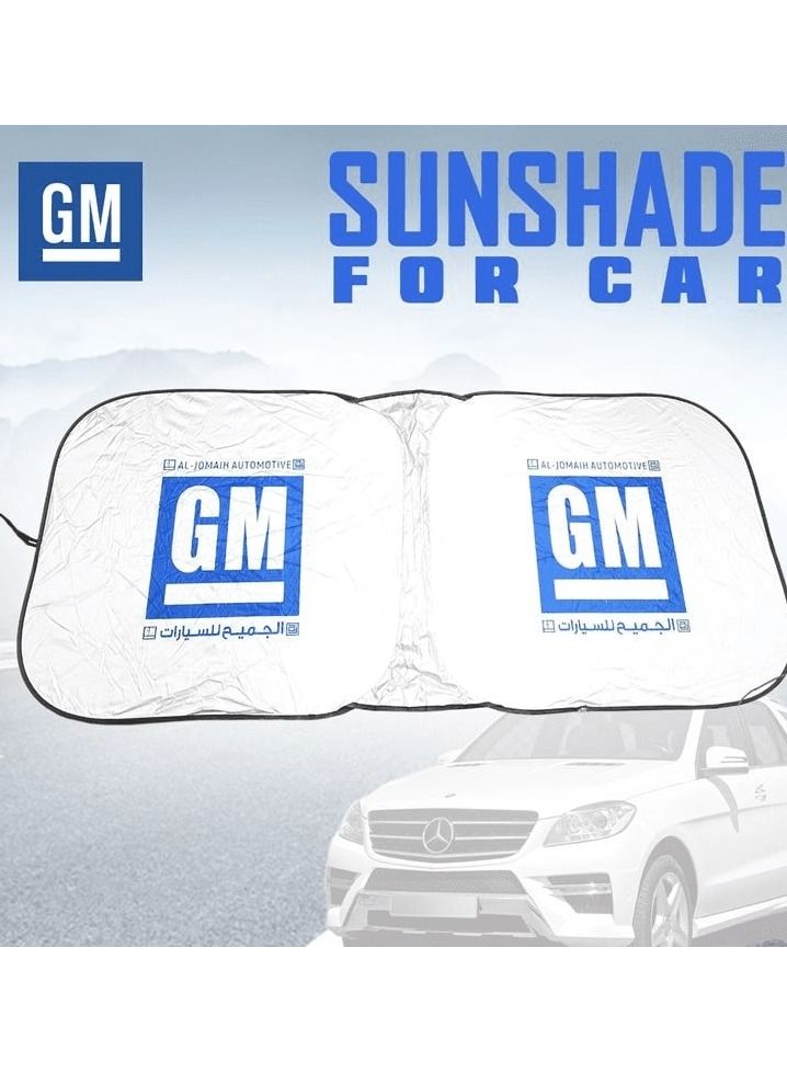 GM GM Dual-Layer Car Sunshade – Foldable Front Windshield Sunshade with UV Protection, Reflective Silver Coating, Compact Storage, Easy Installation – Suitable for Cars, SUVs, and Trucks - Image 1