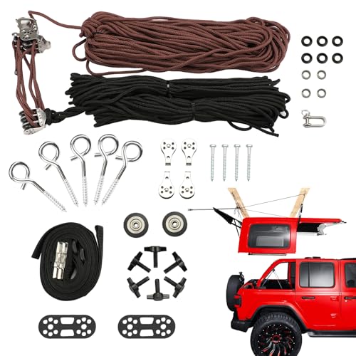 WILDGEAR مجموعة رفع إزالة السقف الصلب من وايلد جير تناسب جميع طرازات جيب رانجلر JK JL وفورد برونكو - عملية سهلة لشخص واحد تدعم أسقف بارتفاع 8-16 قدم. - Image 1
