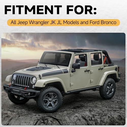 WILDGEAR مجموعة رفع إزالة السقف الصلب من وايلد جير تناسب جميع طرازات جيب رانجلر JK JL وفورد برونكو - عملية سهلة لشخص واحد تدعم أسقف بارتفاع 8-16 قدم. - Image 2