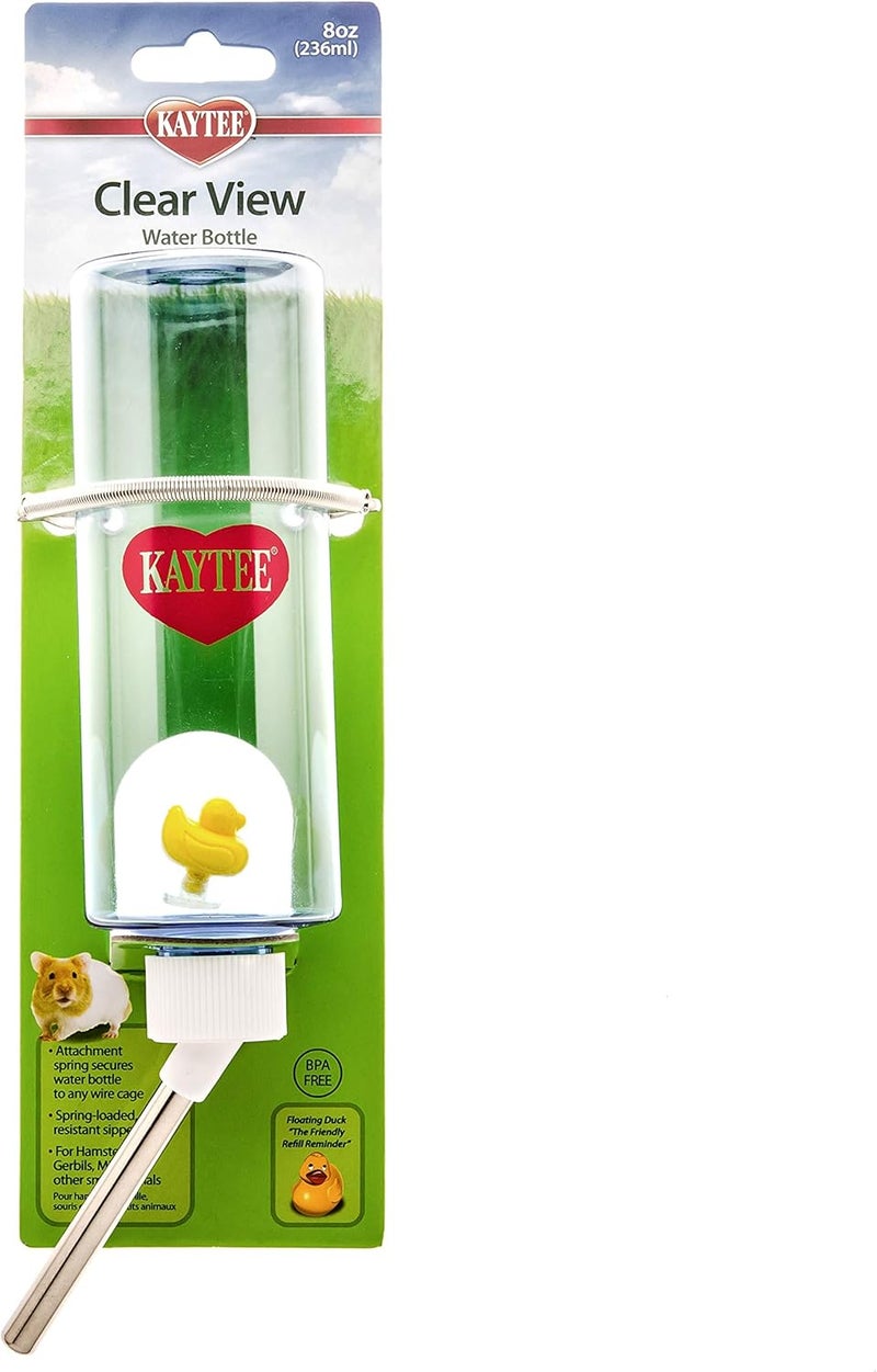 Kaytee Clear View Water Bottle for Pet Gerbils, Hamsters & Mice, 8 oz - Image 1