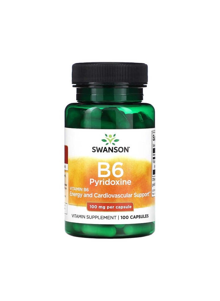 SWANSON B6 Pyridoxine, 100 mg, 100 Capsules