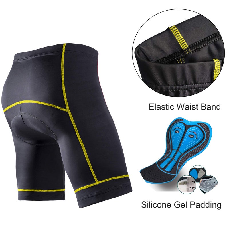 sponeed Cycle Men Jersey and Padded Shorts Sets Team Bike Wear Pro Cyclist Uniforms Biking Polo US M Yellow - Image 5