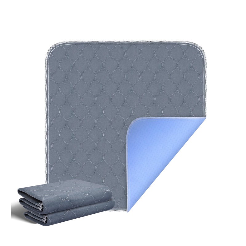 RIQINXIN RIQINXIN Waterproof Washable Chair Pads for Incontinence Absorbent Reusable Seat Protector Pads for Recliner Quilted Seat Cover for Adults Senior Kids 2pcs Gray 