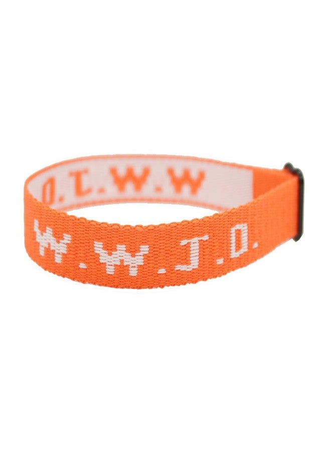FORUBUS WWJD Bracelets, Inspirational Christian Wristbands for Men and Women, What Would Jesus Do Bracelets Pack/Single (A orange) - Image 2