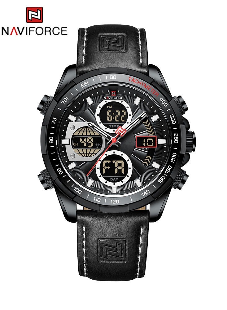 نافيفورس ساعات NAVIFORCE الرجالية الأنيقة، ساعة كرونوغراف رياضية أصلية فاخرة مقاومة للماء، ساعة كوارتز رقمية - Image 1