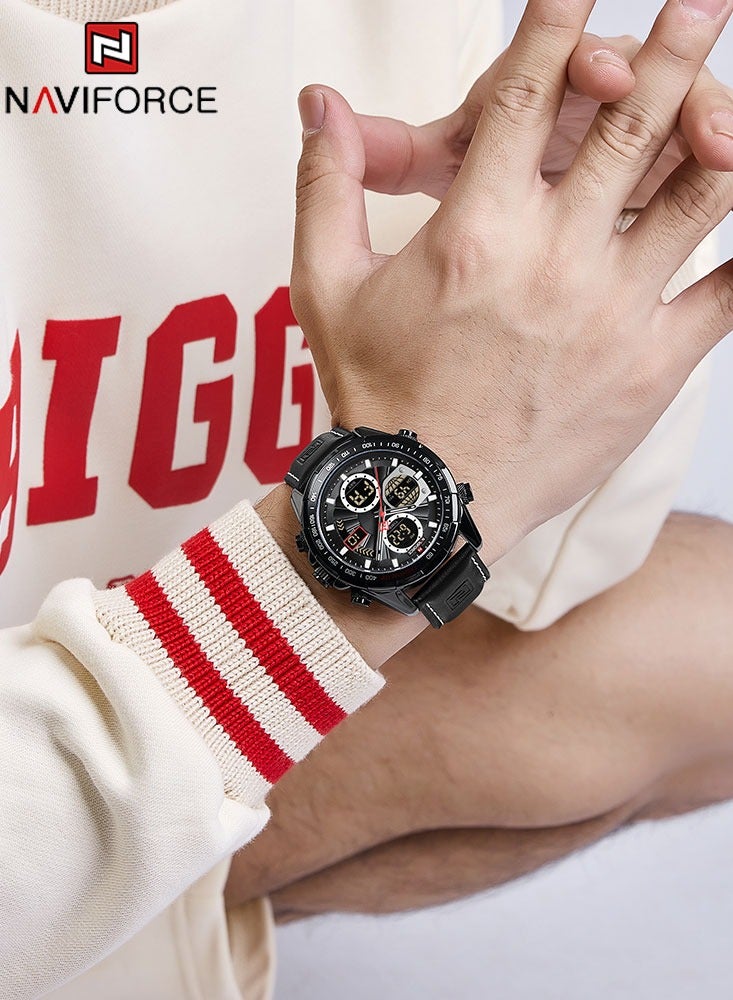 نافيفورس ساعات NAVIFORCE الرجالية الأنيقة، ساعة كرونوغراف رياضية أصلية فاخرة مقاومة للماء، ساعة كوارتز رقمية - Image 2