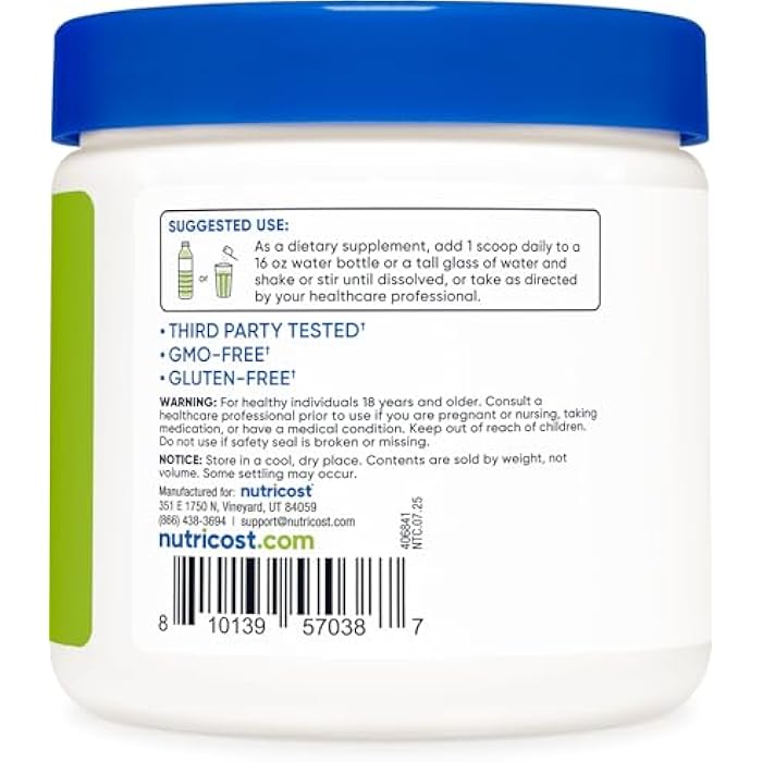 Nutricost Energy Complex (Green Apple) (60 Servings) - Clean Energy Powder, 300g Dietary Supplement - Image 4