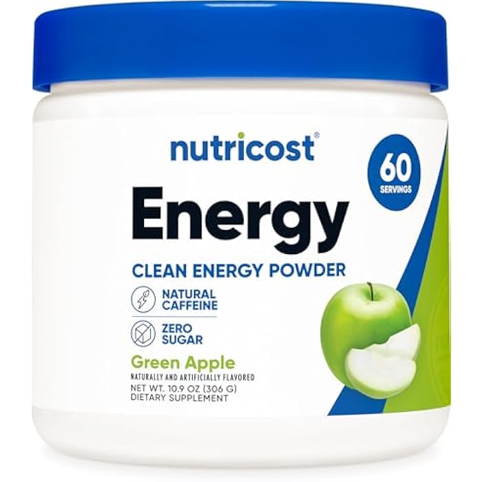 Nutricost Energy Complex (Green Apple) (60 Servings) - Clean Energy Powder, 300g Dietary Supplement - Image 1