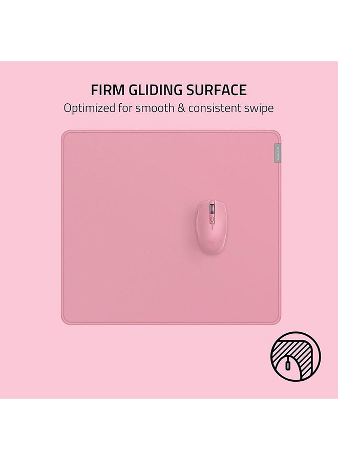Razer Strider Hybrid Mouse Mat with a Soft Base & Smooth Glide, Firm Gliding Surface, Anti-Slip Base, Rollable & Portable, Anti-Fraying Stitched Edges, Water-Resistant - Large - Quartz Pink - Image 2