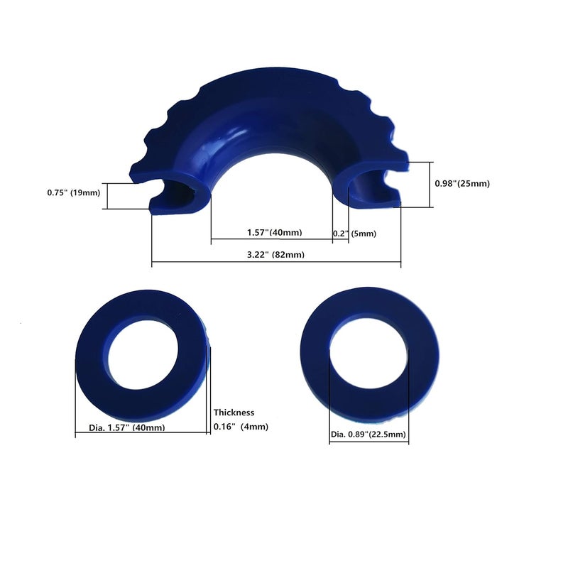 Acando Store Pack of 2 D-Ring Shackle Isolators with 4 Pieces Washer for 0.75 inch Shackle Gear Design D-Ring Isolators Fits Standard 3/4" Shackle Protect Shackle & Bumper Reduce Rattling 2 Years Warranty (Blue) - Image 2