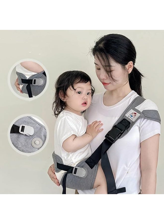 دوكو حمالة أطفال مع حزام دعم الخصر، حمالة أطفال مقاومة للانزلاق، حمل يدوي مريح للأمام، حمالة مقعد الورك للرضع (0-25 كجم) - Image 5