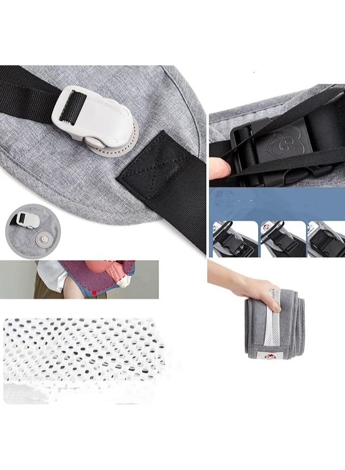 دوكو حمالة أطفال مع حزام دعم الخصر، حمالة أطفال مقاومة للانزلاق، حمل يدوي مريح للأمام، حمالة مقعد الورك للرضع (0-25 كجم) - Image 2