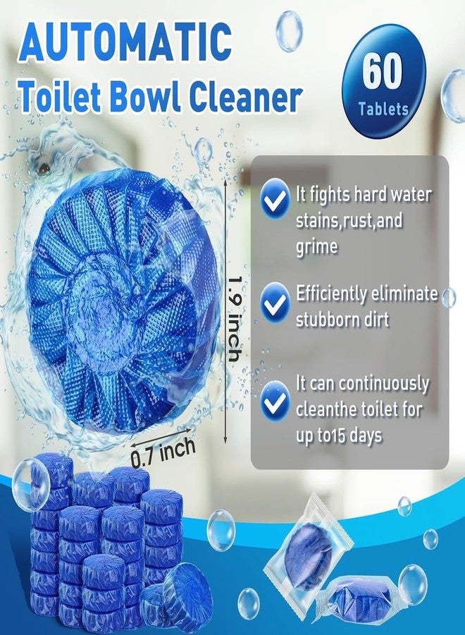 AROSHNAY Automatic Flush Toilet Bowl Cleaner Tablets, Bathroom Toilet Tank Cleaner, Powerful Cleaning Ball Toilet Blue Deep Clean Bubbles, Mild Lemon Scent (Pack of 10) - Image 3