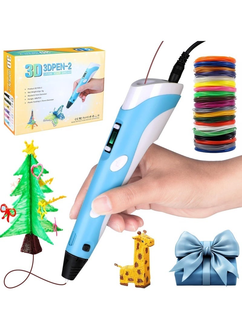 3D Printing Pen Set with LCD Display & Filament Refills | Adjustable Speed 3D Drawing Pen for Kids & Adults | Creative DIY Art, Craft & STEM Educational Tool - Image 1