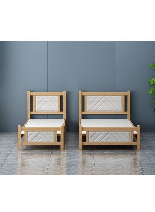 كستم ديكو سرير خشبي متين مع مرتبة طبية | هيكل سرير خشبي بحجم كوين لغرفة النوم | سرير خشبي قوي ومتين | 150×190 سم - Image 2