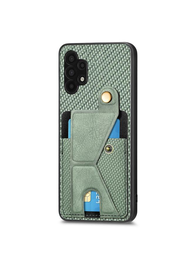 اس-توب جراب لهاتف Samsung Galaxy A32 5G من ألياف الكربون، جراب هاتف قابل للطي مع حامل للبطاقات على شكل حرف K - Image 2
