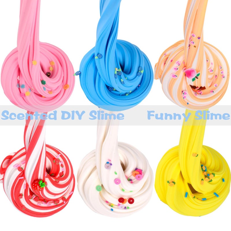 WUJYLY Butter Slime Kit 11 Pack, Scent, Stretchy, and Non-Sticky, with Peach Strawberry, Grape Slime Charms, Stress Relief, Educational Slime, Birthday Gifts Prize Party Favors for Girl Boys Kids 6-12 - Image 3