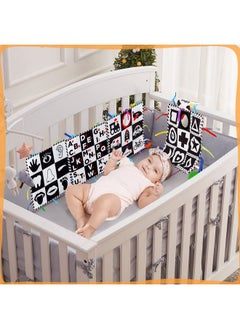 beiens Baby Toys 06 Months Tummy Time Crinkle Toys With Mirror Black And White High Contrast Sensory Toys For 061218 Months Toddler Newborn Boy Girl Gift Set Play Mats4 In 1  - Image 5