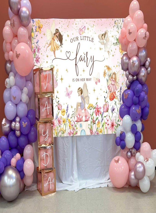 CINRAY Wildflower Fairy Baby Shower Backdrop for Girl 7x5FT A Little Fairy is On The Way Banner Background Fairy Tale Wonderland Baby Shower Decorations Supplies Photo Props - Image 5