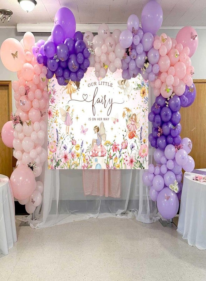 CINRAY Wildflower Fairy Baby Shower Backdrop for Girl 7x5FT A Little Fairy is On The Way Banner Background Fairy Tale Wonderland Baby Shower Decorations Supplies Photo Props - Image 4