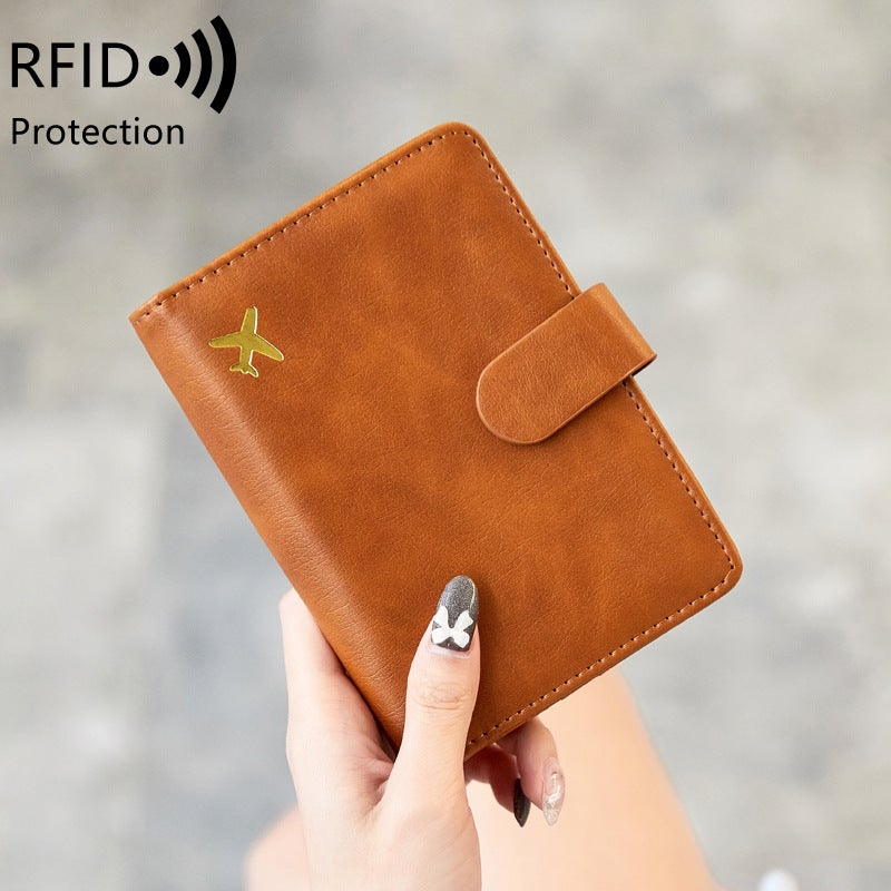 Multifunctional Solid Color PU Leather Wallet, RFID Blocking Design Portable Daily Storage Purse for Cards Cash Coin Business Use - Image 2